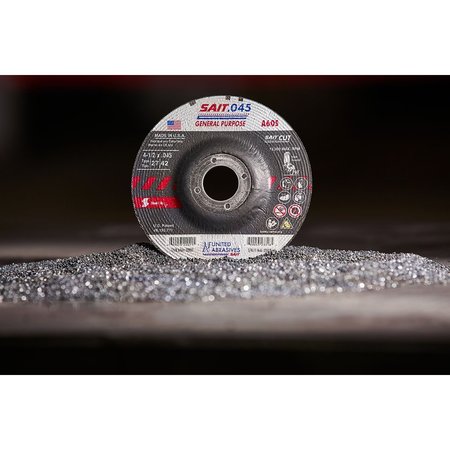 United Abrasives/Sait United Abrasives - Sait Depressed Center Wheel T27 4"x .045" x 5/8" 60 Grit Alum. Oxide 22011